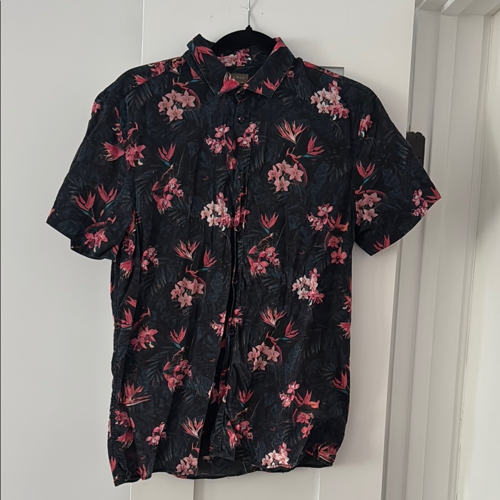 Floral Black and Pink Men's Shirt